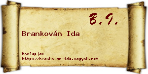 Brankován Ida névjegykártya